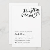 嫁に行くハートブライダルシャワー 招待状 (正面/裏面)