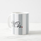 嫁クリック婦人カスタマイズストライプ類 コーヒーマグカップ (正面左)