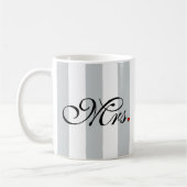 嫁クリック婦人カスタマイズストライプ類 コーヒーマグカップ (左)