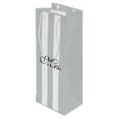 嫁クリック婦人カスタマイズストライプ類 ワインギフトバッグ (裏面アングル)