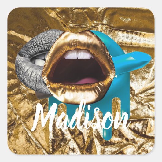 嫁パーソナライズされた女房に結婚贈り物 スクエアシール (正面)