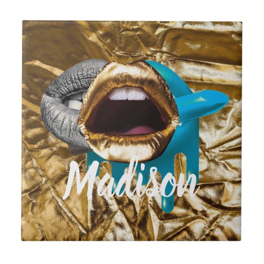 嫁パーソナライズされた女房に結婚贈り物 タイル (正面)