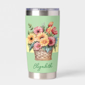 嫁最高の娘が花を緑に咲かせる 保温保冷タンブラー (背面)