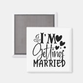 嫁結婚に行く婚約した マグネット (正面/裏面)