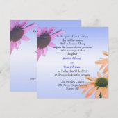 嫁結婚嫁の親招き。デイジー花 招待状 (正面/裏面)