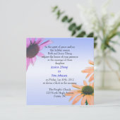 嫁結婚嫁の親招き。デイジー花 招待状 (スタンド正面)