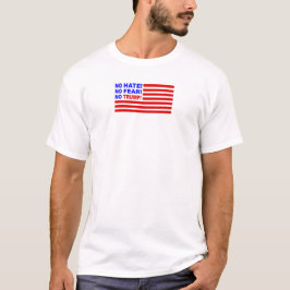 嫌いなし、恐れなし、トランプ国旗のミニ（メンズ） Tシャツ