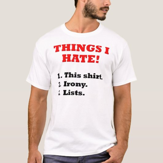 嫌いなものが盛りだくさんTシャツ Tシャツ (正面)