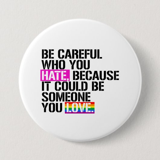 嫌いな人には気を付けなさい 缶バッジ (正面)