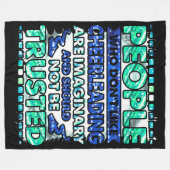 嫌いな人を信用しないチアリーティング フリースブランケット (正面(横))