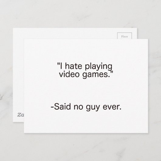 嫌いビデオゲームは誰も今まで黒い青の赤を言った ポストカード (正面/裏面)