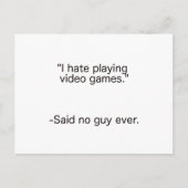 嫌いビデオゲームは誰も今まで黒い青の赤を言った ポストカード (正面)