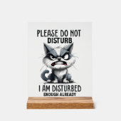 嫌おもしろいみを言う猫ワードアート アクリルサイン (正面)