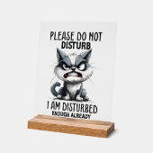 嫌おもしろいみを言う猫ワードアート アクリルサイン (傾斜)