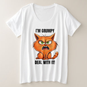 嫌おもしろい感な猫の愚痴の言葉 プラスサイズTシャツ