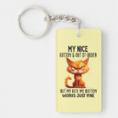 嫌おもしろい感な猫素敵なボタン キーホルダー (正面)