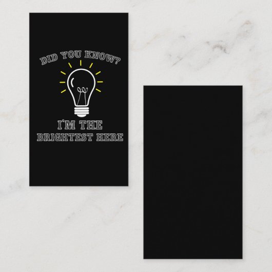 嫌みの電気技師、最も明るい電球 名刺 (正面/裏面)