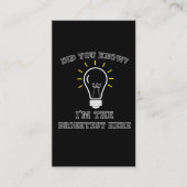 嫌みの電気技師、最も明るい電球 名刺 (正面)