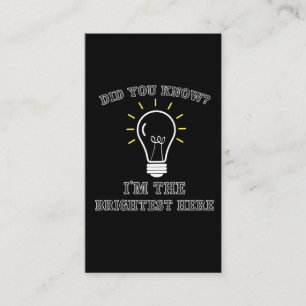 嫌みの電気技師、最も明るい電球 名刺