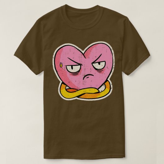嫌動揺して気なハート漫画 Tシャツ (デザイン正面)