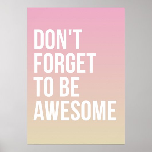 嫌忘れだ素晴らし |ピンクのポスグラデーションター ポスター (正面)