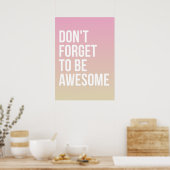 嫌忘れだ素晴らし |ピンクのポスグラデーションター ポスター (キッチン)