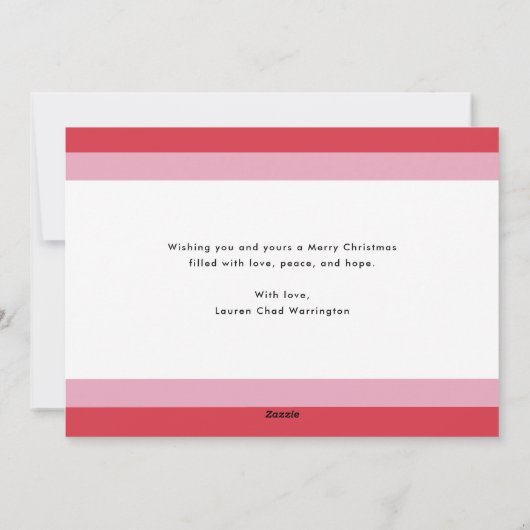 嬉しいはっきりしたタイポグラフィお洒落のクリスマスフォト シーズンカード (裏面)