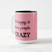 嬉しいよ、人々のコーヒーティーカップ熱狂するを動かす ツートーンマグカップ (正面左)