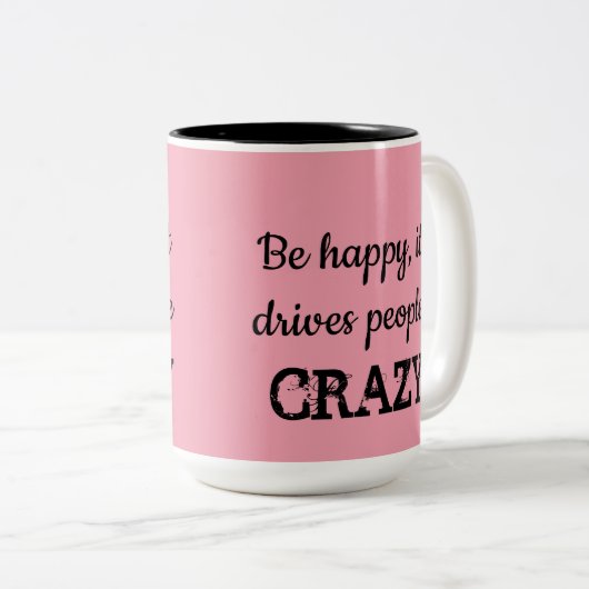 嬉しいよ、人々のコーヒーティーカップ熱狂するを動かす ツートーンマグカップ (正面右)