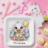 嬉しいアヒルの赤ちゃんシャワー ペーパープレート (パーティー)