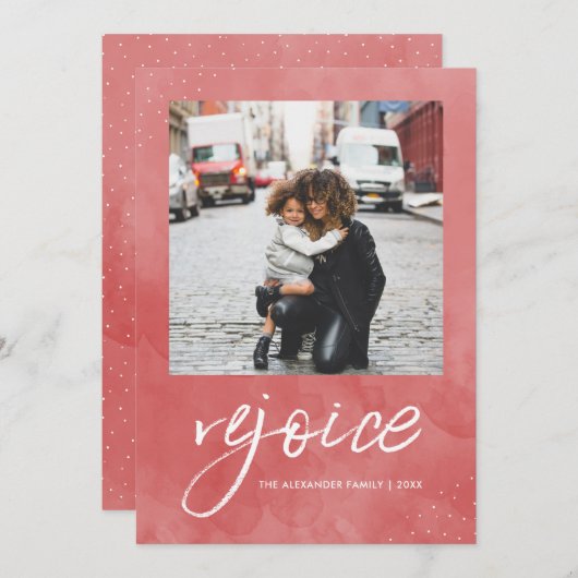 嬉しいクリスマスの写真が喜ばせ、あって下さい シーズンカード (正面/裏面)