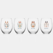 嬉しいポースク！スカンジナビアウサギ ステムなしワイングラス (裏面)