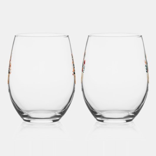 嬉しいポースク！北欧フラワーバスケット ステムなしワイングラス (右)