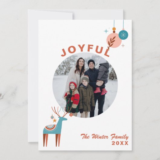 嬉しいモダンフェスティバルトナカイの写真 シーズンカード (正面)