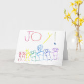 嬉しい人々の挨拶状 カード (黄色い花)