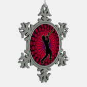 嬉しい休日のトロンボーンプレーヤーのオーナメント スノーフレークピューターオーナメント (左)