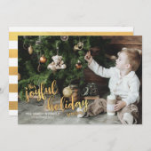 嬉しい休暇の季節の金ゴールド シーズンカード (正面/裏面)