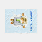 嬉しい冬猫 フリースブランケット (正面(横))