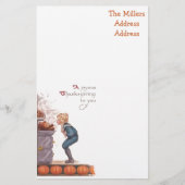 嬉しい感謝祭のヴィンテージの郵便はがき 便箋 (正面)