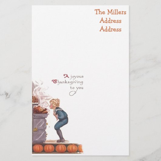 嬉しい感謝祭のヴィンテージの郵便はがき 便箋 (正面)