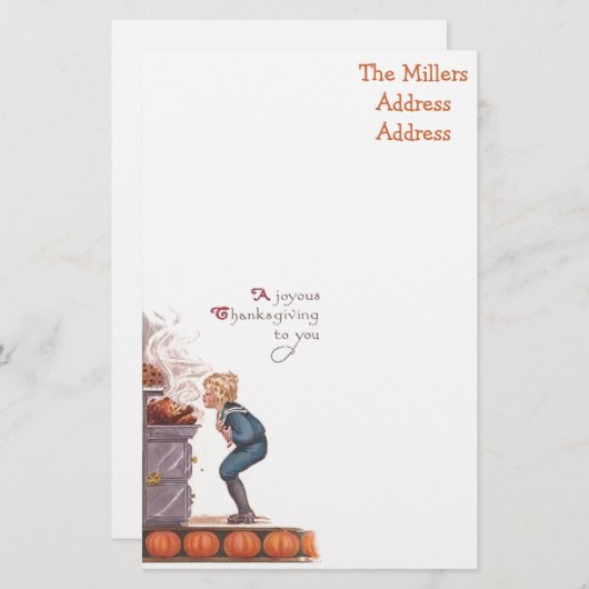 嬉しい感謝祭のヴィンテージの郵便はがき 便箋 (正面/裏面)