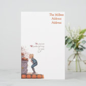 嬉しい感謝祭のヴィンテージの郵便はがき 便箋 (スタンド正面)