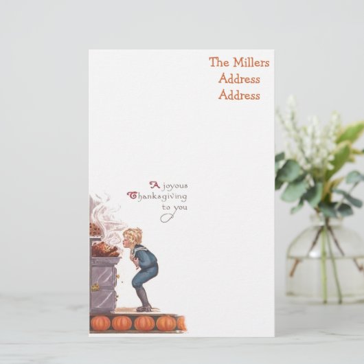 嬉しい感謝祭のヴィンテージの郵便はがき 便箋 (スタンド正面)