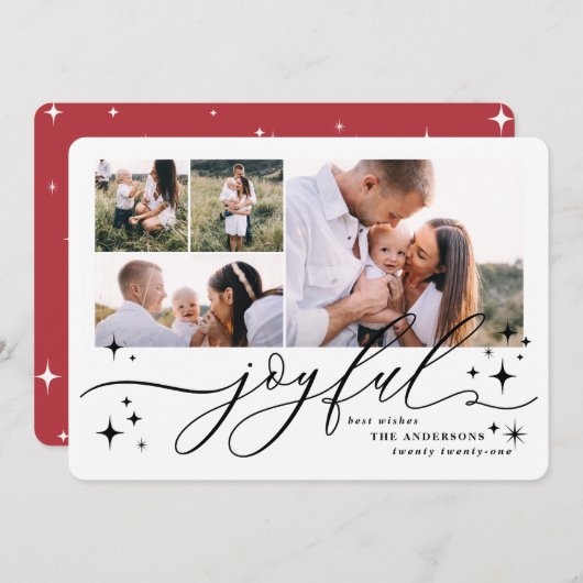 嬉しい数々の写真クリスマスカード シーズンカード (正面/裏面)