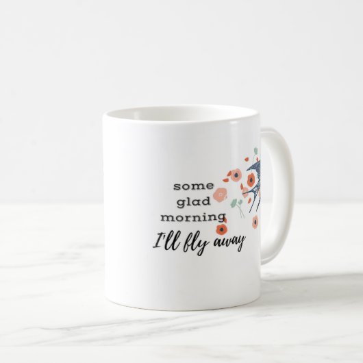 嬉しい朝私は遠くにな賛美歌の鳥のマグを飛ばします コーヒーマグカップ (正面右)