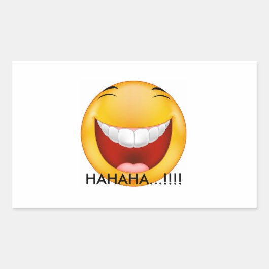 嬉しい笑い 長方形シール (正面)