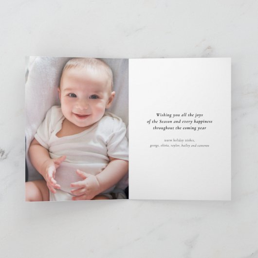 嬉しい華麗さの原稿のモダンな休日の写真カード シーズンカード (内部)