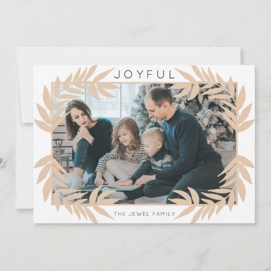 嬉しい葉のペーパー休日の写真カード シーズンカード (正面)