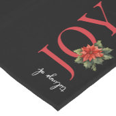 嬉しい赤いクリスマスのポインセチアが黒に輝いた。 ショートテーブルランナー (コーナー)