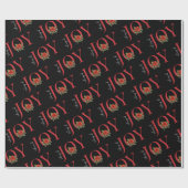 嬉しい赤いクリスマスのポインセチアが黒に輝いた。 ラッピングペーパー (フラット)